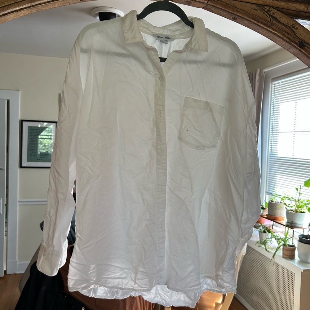 Boyfriend fit White Button-Up Shirt